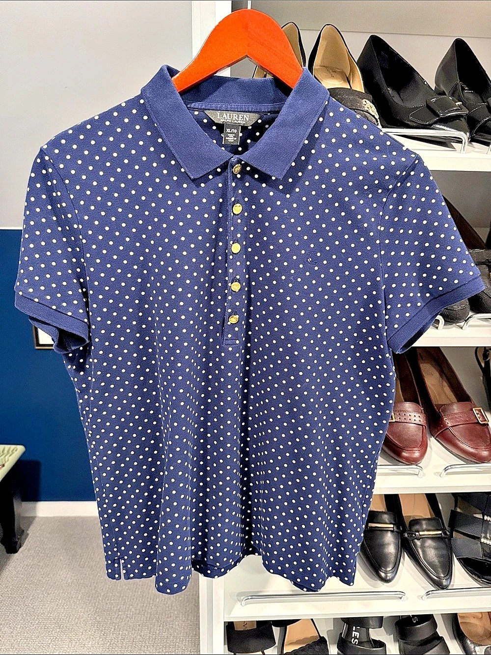 Lauren Ralph Lauren Polka Dot Short Sleeve Pique Polo 15